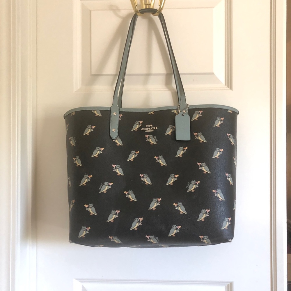 Coach Owltini Reversible Leather Tote **read completely**
